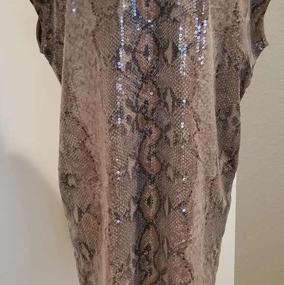 NWOT Libby Edelman Sequin Snake Tunic Dress Large - Picture 7 of 12